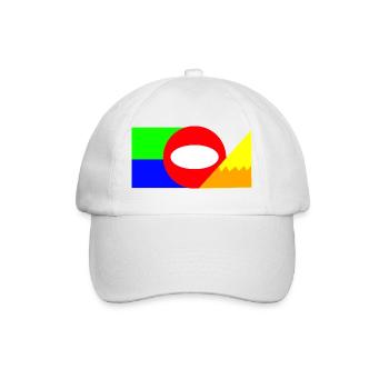 Neon Geometry Color Block Composition - Baseball Cap - white/white - Front