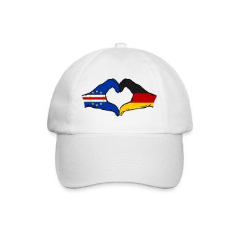 Mains du drapeau allemand du Cap-Vert en forme de cœur utilisées - Casquette classique - blanc/blanc - Devant
