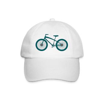 Mountainbike Fahrrad Silhouette Design - Baseballkappe - Weiß/Weiß - Vorne