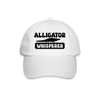 Alligator Whisperer – Lustiges Reptilien Design - Baseballkappe - Weiß/Weiß - Vorne