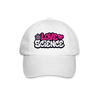 Love Science Schriftzug Logo - Baseballkappe - Weiß/Weiß - Vorne