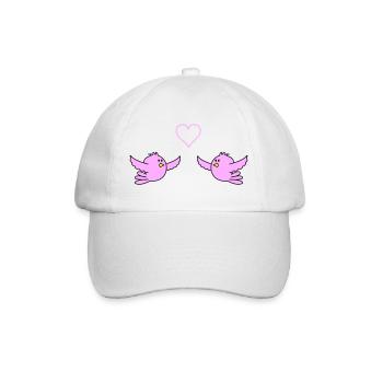 birds_in_love - Baseballkappe - Weiß/Weiß - Vorne