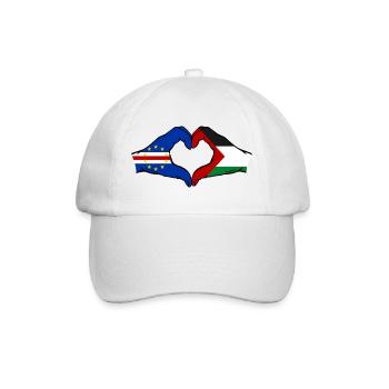 Kap Verde Palaestina Flagge Hände Herzform - Baseballkappe - Weiß/Weiß - Vorne