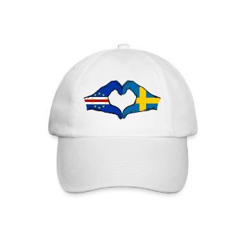 Drapeau du Cap-Vert Suède Mains en forme de cœur - Casquette classique - blanc/blanc - Devant