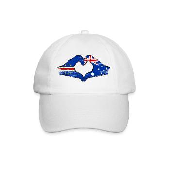 Mains du drapeau australien du Cap-Vert en forme de cœur utilisées - Casquette classique - blanc/blanc - Devant