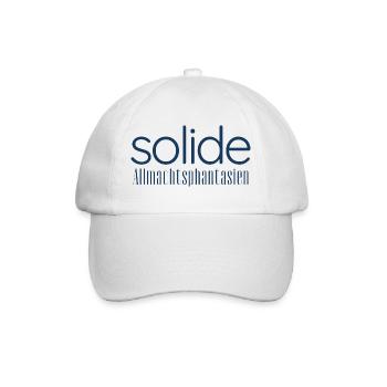 Solide Allmachtsphantasien – Typografie Design - Baseballkappe - Weiß/Weiß - Vorne