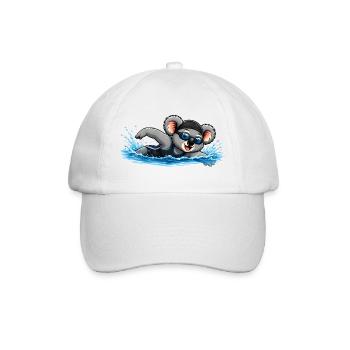 Süßer Koala beim Schwimmen - Baseballkappe - Weiß/Weiß - Vorne
