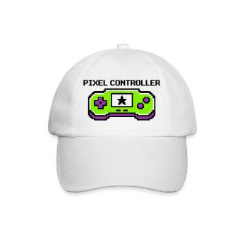 Pixel Controller Logo Grafik - Baseballkappe - Weiß/Weiß - Vorne