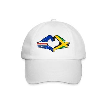 Mains du drapeau du Cap-Vert Jamaïque en forme de cœur utilisées - Casquette classique - blanc/blanc - Devant