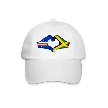 Cape Verde Jamaica Flag Hands Heart Shape - Baseball Cap - white/white - Front