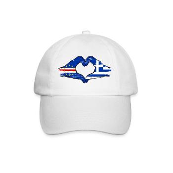 Mains du drapeau du Cap-Vert en Grèce en forme de cœur utilisées - Casquette classique - blanc/blanc - Devant