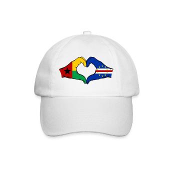 Cape Verde Guinea-Bissau Flag Hands Heart Shape - Baseball Cap - white/white - Front