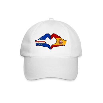 Cape Verde Spain Flag Hands Heart Shape - Baseball Cap - white/white - Front