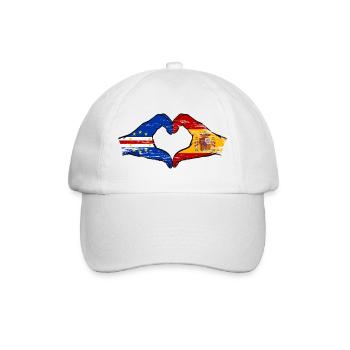 Cape Verde Spain flag hands heart shape used - Baseball Cap - white/white - Front