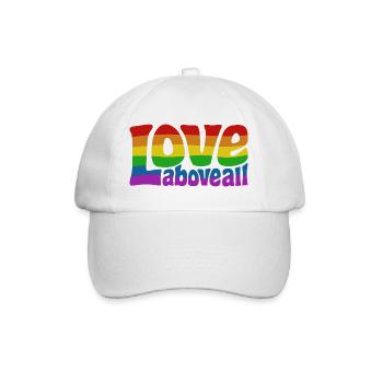 Love Above All | Rainbow Pride Design - Baseball Cap - white/white - Front