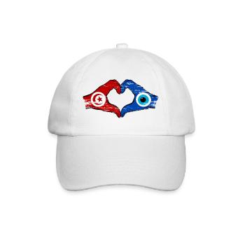 Tunisia Nazar Flag Hands Heart Shape Used - Baseball Cap - white/white - Front