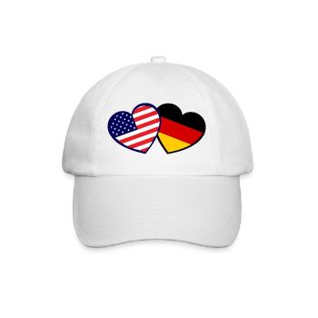 Double Nations Heart USA-Germany - Baseball Cap - white/white - Front