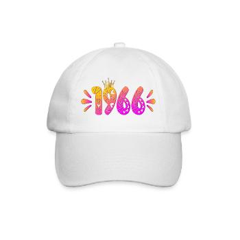 Birthday 1966 Birthday Crown - Baseball Cap - white/white - Front