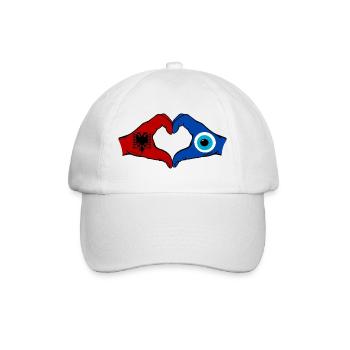Drapeau Nazar d’Albanie Mains en forme de cœur - Casquette classique - blanc/blanc - Devant