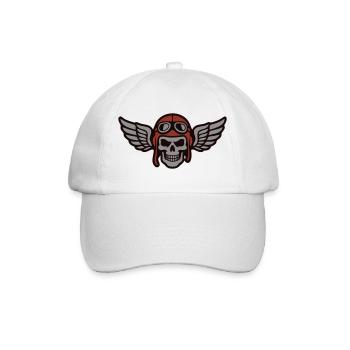 Logo de l’aile de crâne de motard - Casquette classique - blanc/blanc - Devant