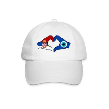 Drapeau du Nazar de Serbie Mains en forme de cœur - Casquette classique - blanc/blanc - Devant