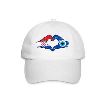 Kroatien Nazar Flagge Hände Herzform used - Baseballkappe - Weiß/Weiß - Vorne