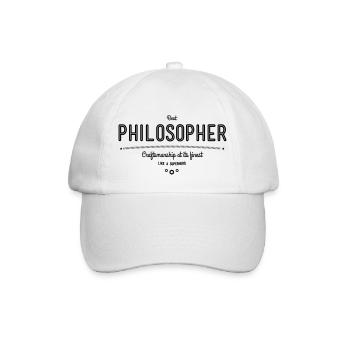 Bester Philosoph - Handwerkskunst vom Feinsten - Baseballkappe - Weiß/Weiß - Vorne