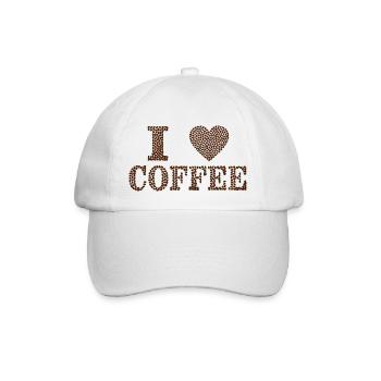 liebe Kaffee - Baseballkappe - Weiß/Weiß - Vorne