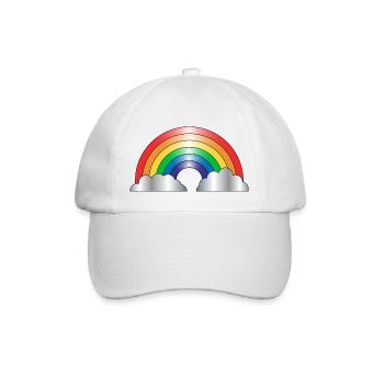 Regenbogen - Baseballkappe - Weiß/Weiß - Vorne