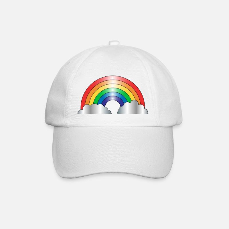Regenbogen - Baseballkappe - Weiß/Weiß