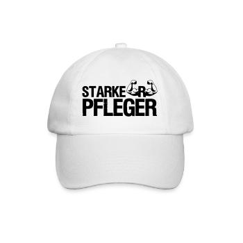 Starker Pfleger Pflege,Sprüche, Geschenk,Berufe - Baseballkappe - Weiß/Weiß - Vorne