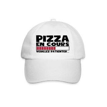 PIZZA EN COURS - Casquette classique - blanc/blanc - Devant