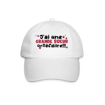 j'ai une grande soeur qui déchire - Casquette classique - blanc/blanc - Devant