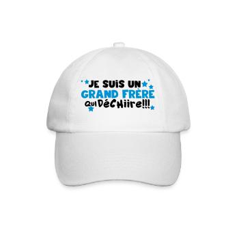je suis un grand frère qui déchire - Casquette classique - blanc/blanc - Devant