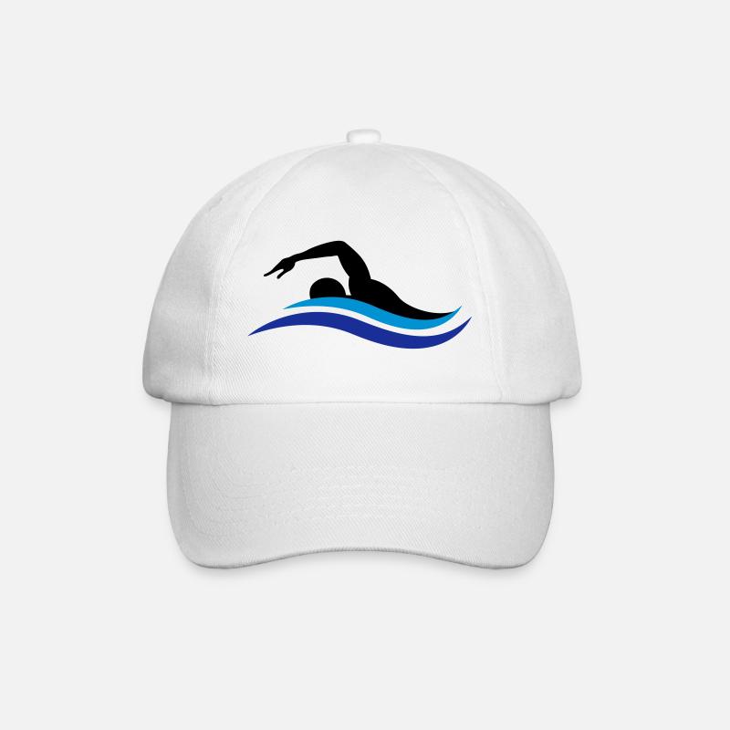 swimmer - Baseball Cap - white/white