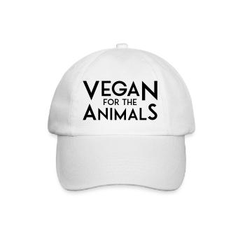 VEGAN FOR THE ANIMALS black - Baseballkappe - Weiß/Weiß - Vorne