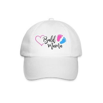 Bald Mama Baby Schwangerschaft Geburt Herz Mutter - Baseballkappe - Weiß/Weiß - Vorne
