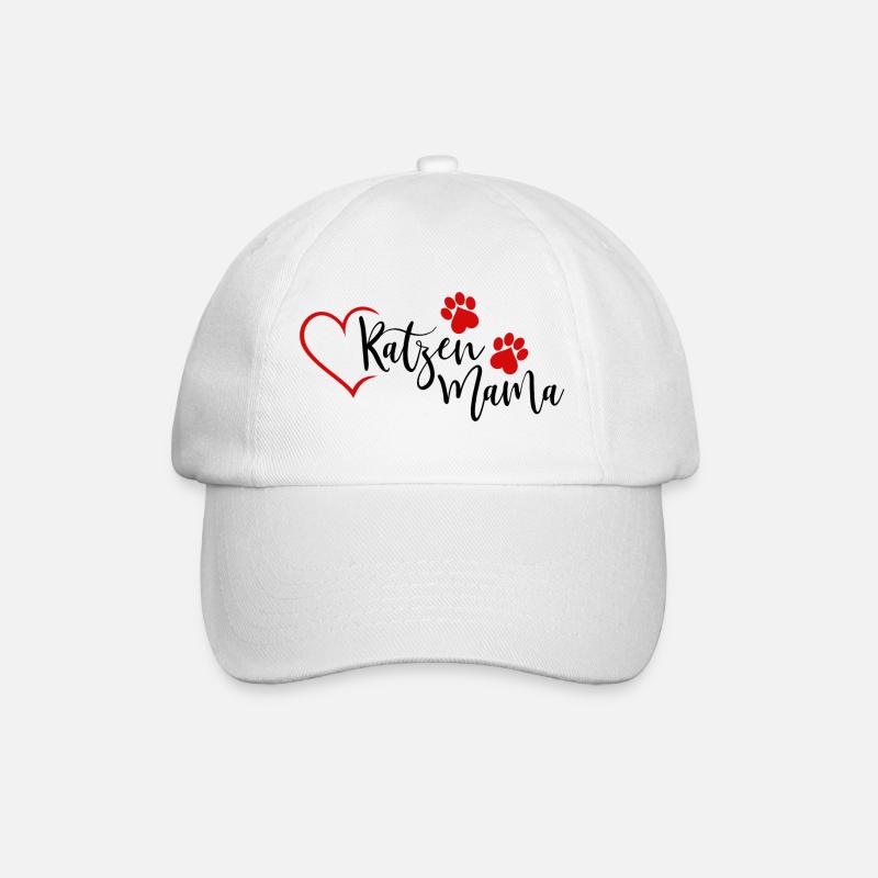 Katzen Mama - Baseballkappe - Weiß/Weiß