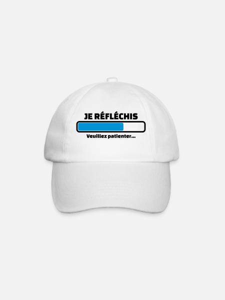 je réfléchis veuillez patienter - Casquette classique - blanc/blanc