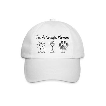 simple woman wine - Baseballkappe - Weiß/Weiß - Vorne