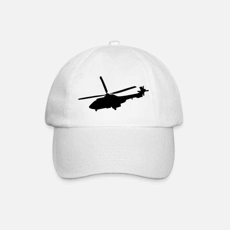 Hubschrauber - Baseballkappe - Weiß/Weiß