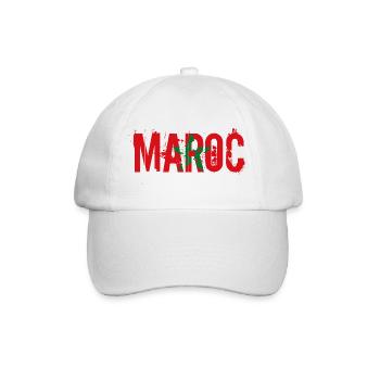 logo_flag_grunge_maroc - Casquette classique - blanc/blanc - Devant