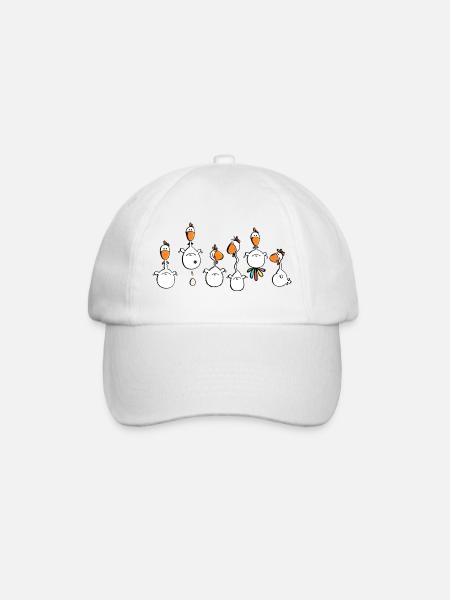 Crazy Chickens - poule - poluets - coq - Casquette classique - blanc/blanc