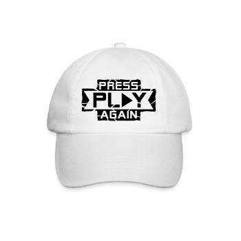 press_play_again_1_f1 - Baseballkappe - Weiß/Weiß - Vorne