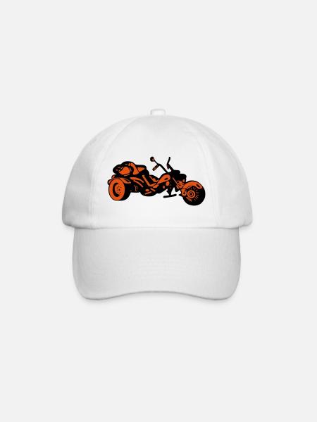 Chopper Inferno – Comic Style Trike - Baseballkappe - Weiß/Weiß