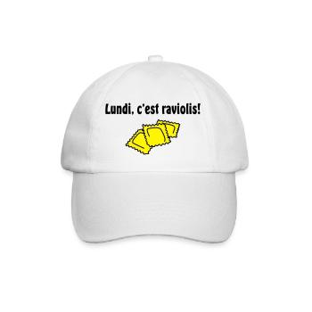 Lundi c'est Raviolis - Casquette classique - blanc/blanc - Devant