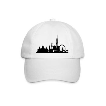 Hannover // Skyline // Silhouette // Skylineshirt - Baseballkappe - Weiß/Weiß - Vorne