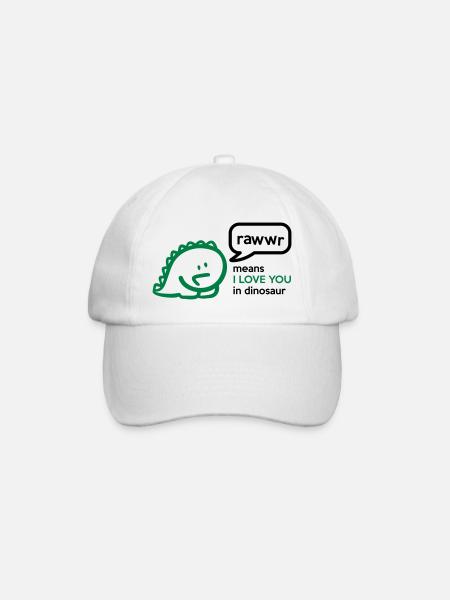 Rawr means I LOVE YOU in dinosaur - Baseballkappe - Weiß/Weiß
