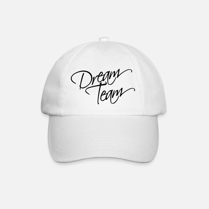 Text Schriftzug Freunde Liebe Paar Pärchen Dream T - Baseballkappe - Weiß/Weiß