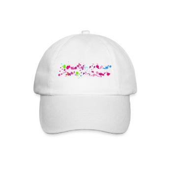 Motif coloré de taches de peinture - Casquette classique - blanc/blanc - Devant